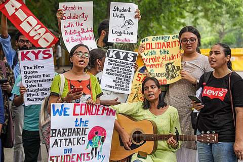 Student activists protest in Delhi